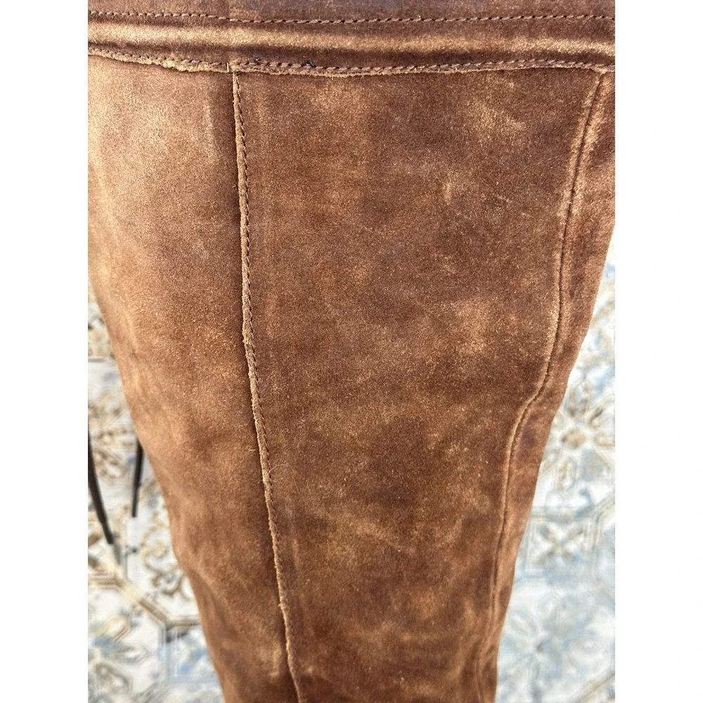 Born Over Knee Suede Boots BOHO Women's Caramel Brown Sz 7 M